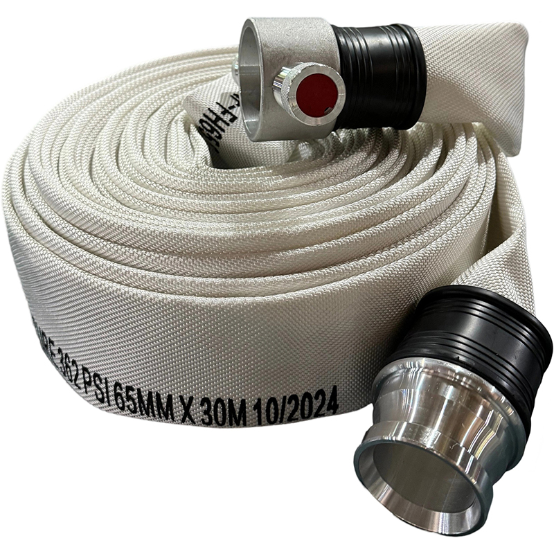 White Single Jacket Polyester Fire Hose (UL Grade)