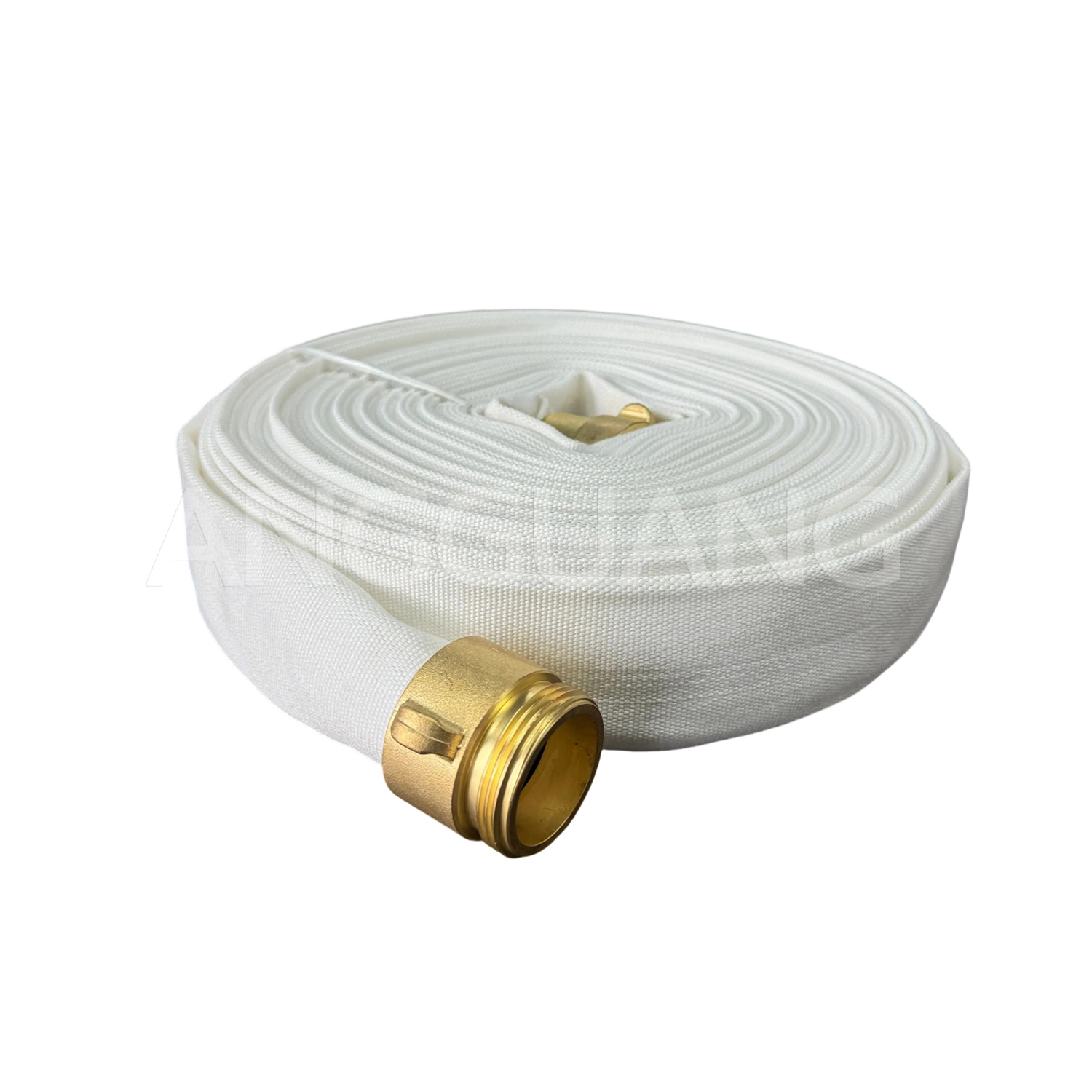 White Polyester Fire Hose with Brass NH / NST Couplings | Marine | Guangmin	